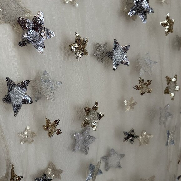 Charlotte Russe Star Embellished Sheer Short Sleeve Top Fairycore 1X Sequins - Picture 7 of 7